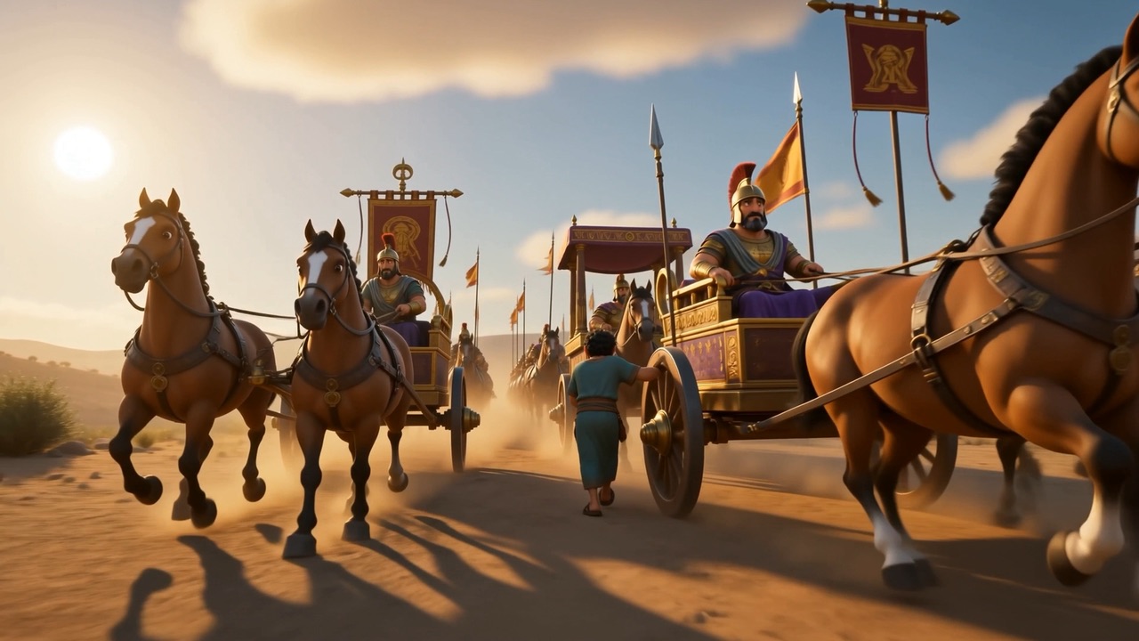 The convoy comes over a rise