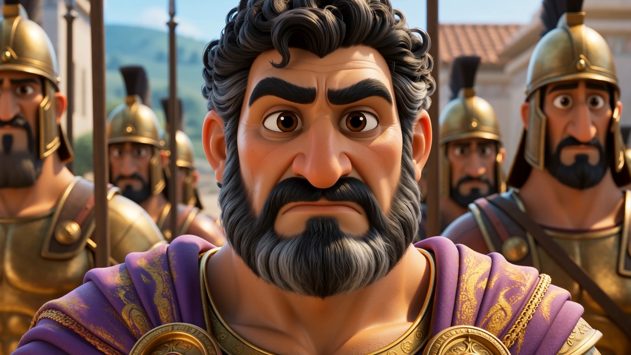 Naaman's face, absolutely still