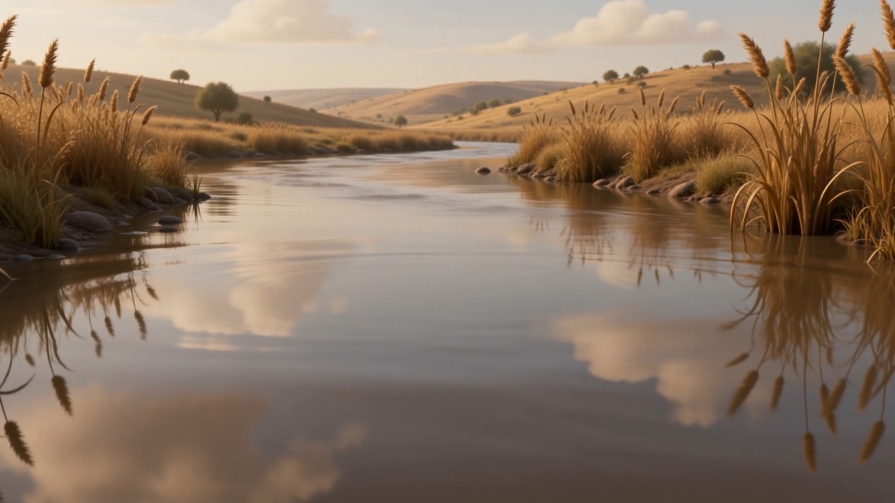 Reeds, reflections, nothing happening