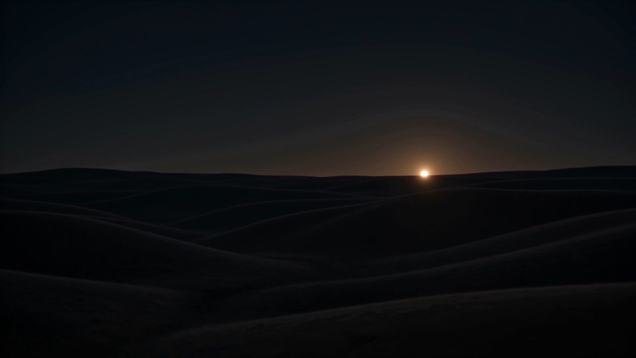 One small light far out on a dark plain