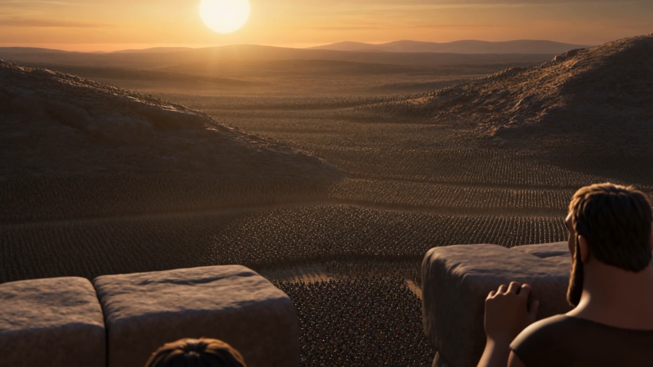 The view from the wall — the plain is solid with them