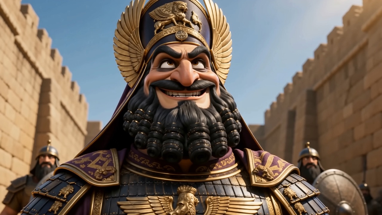 Winged helmet, oiled beard, entirely relaxed