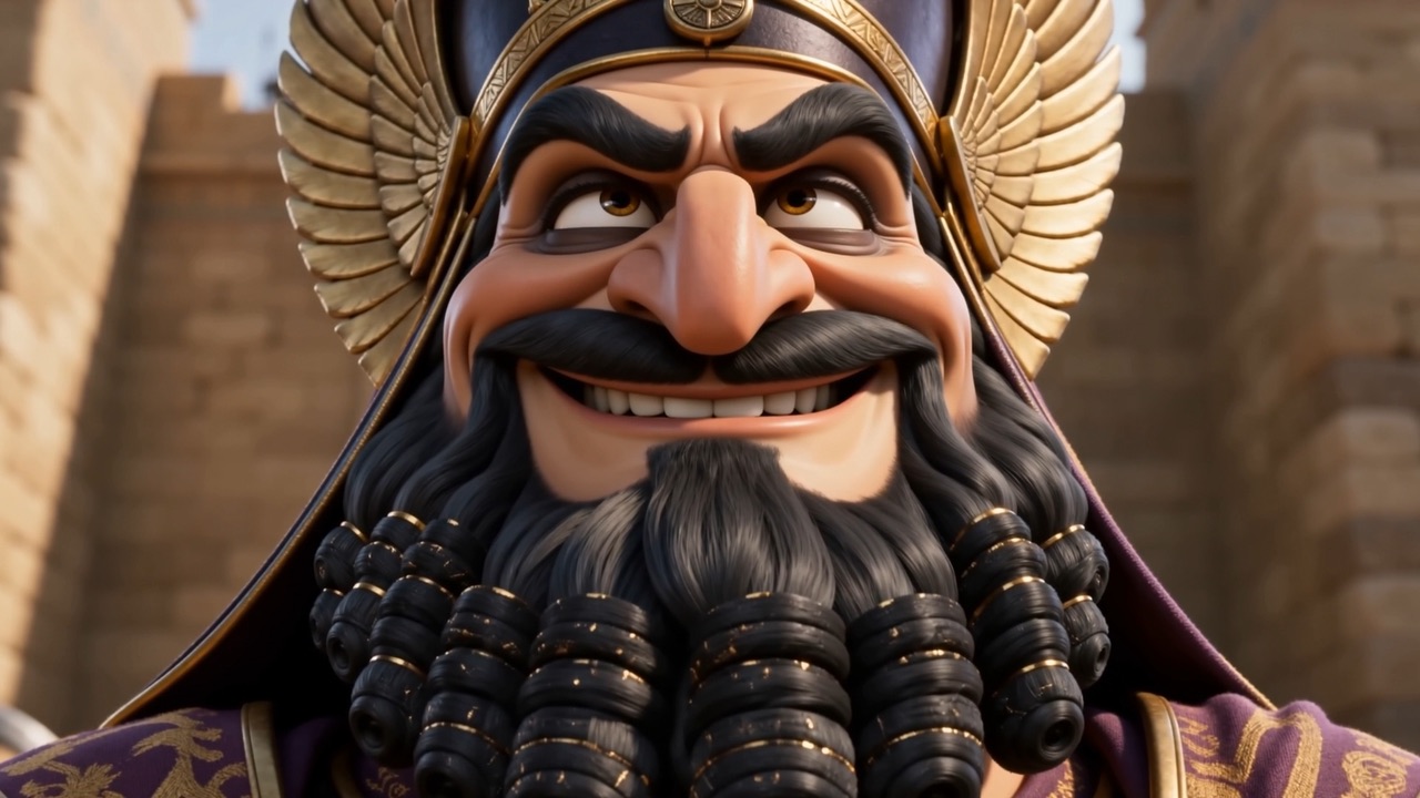 He smiles up at the battlements