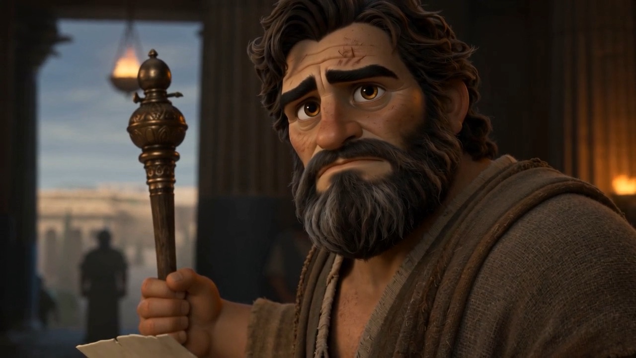 He takes a lamp and walks