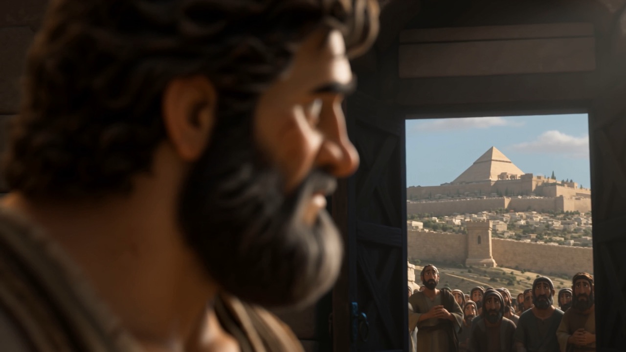 He looks out over his own city