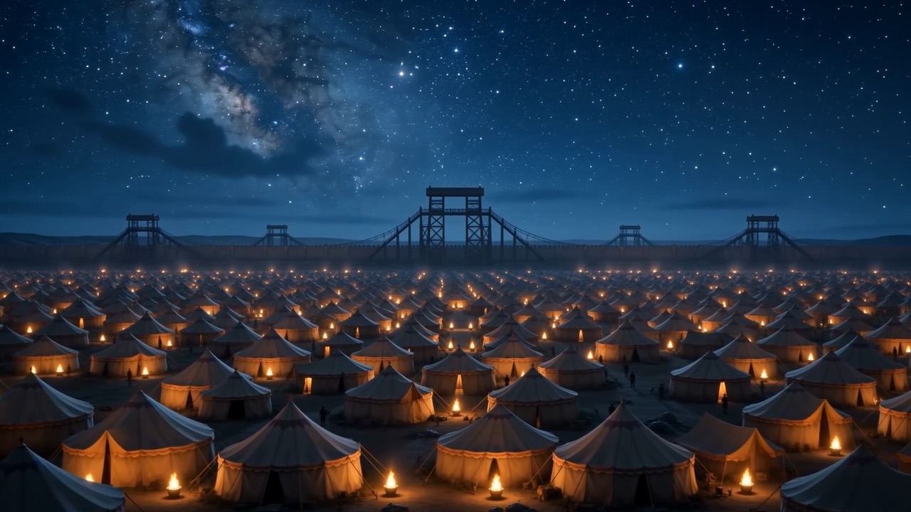 Fires all the way to the horizon under the Milky Way