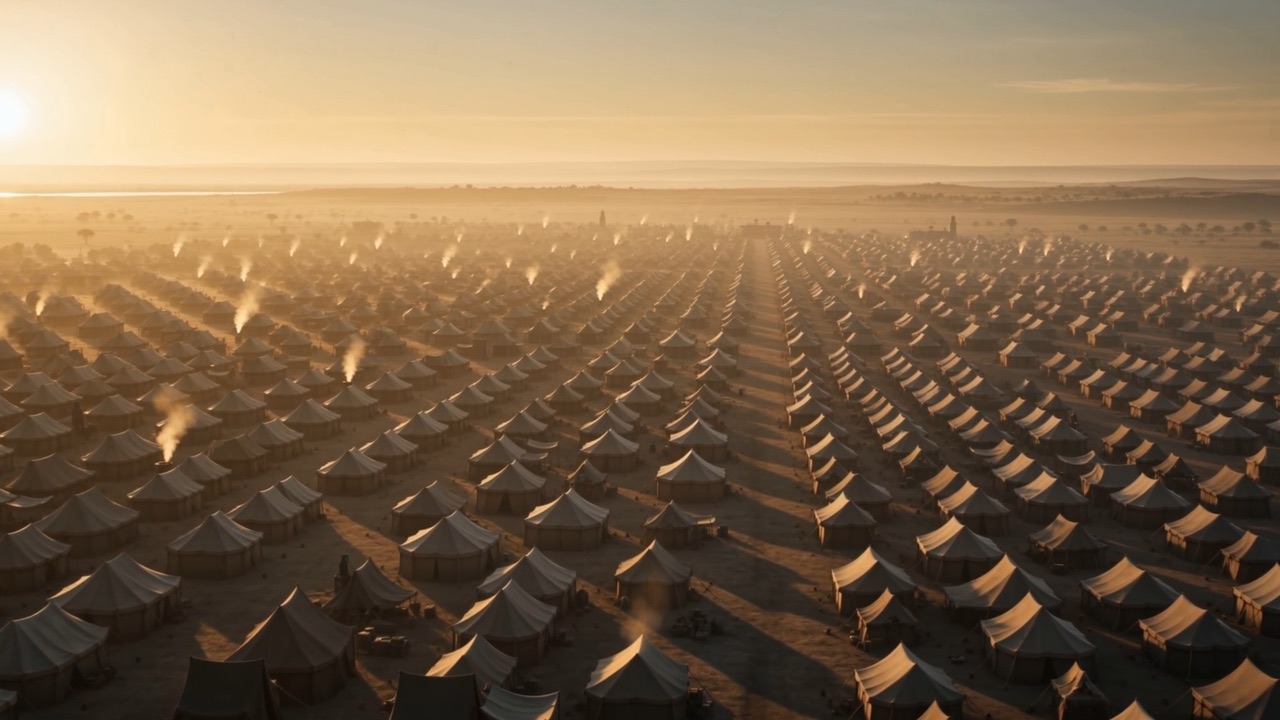 Tents to the horizon, and no sound