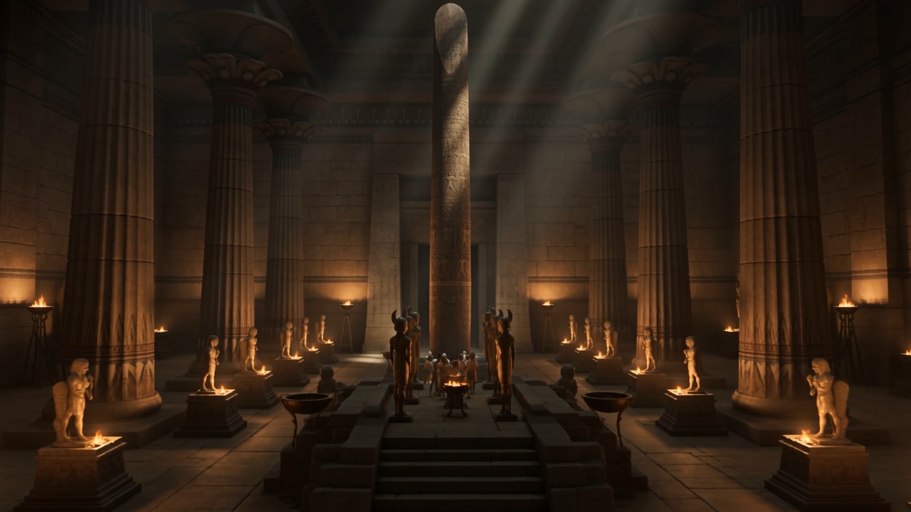 The whole hall, full of altars that should not be there