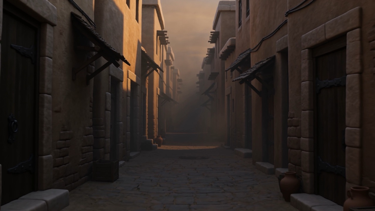 Shutters closed the length of the street