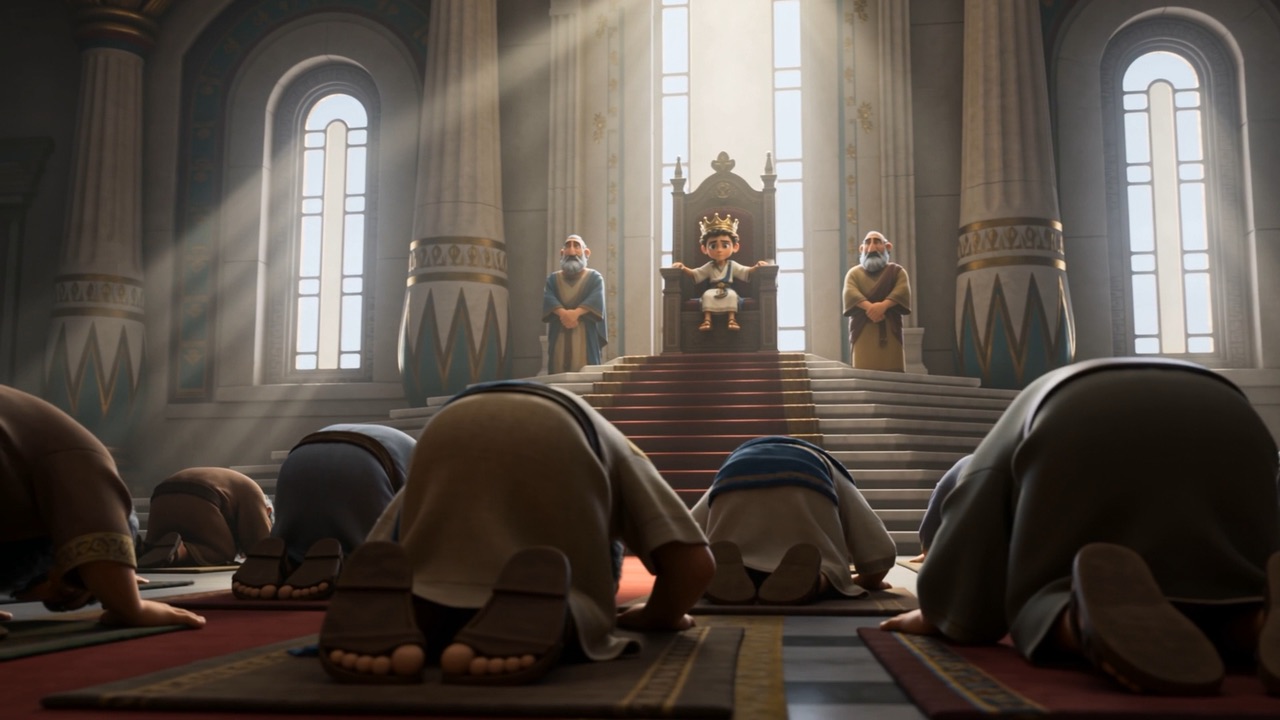 Rows of grown men prostrate on the floor