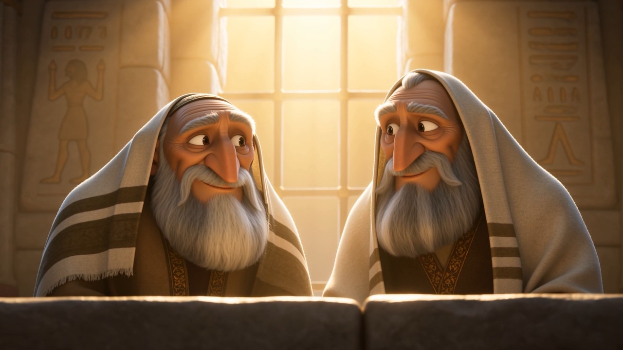 Two old faces, remembering