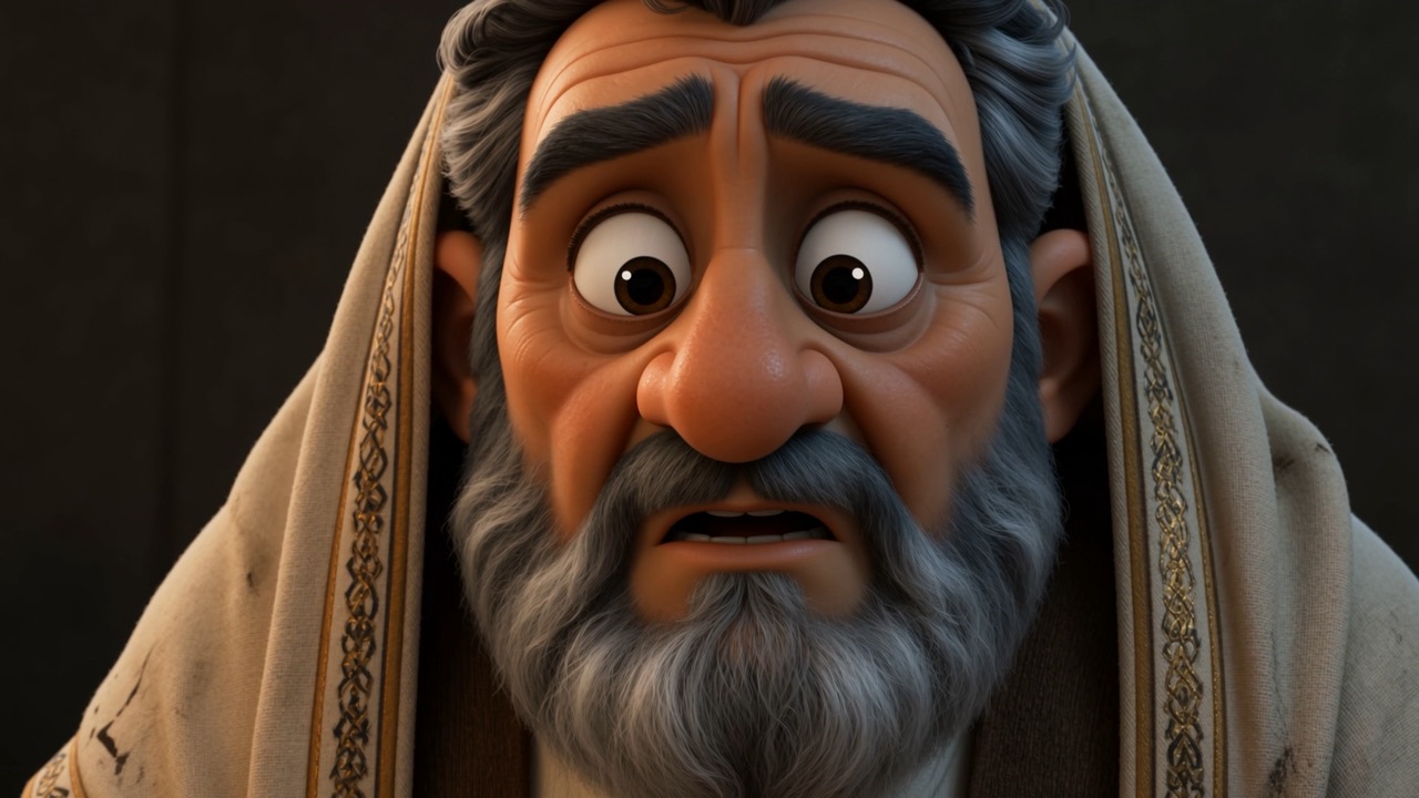The high priest's face