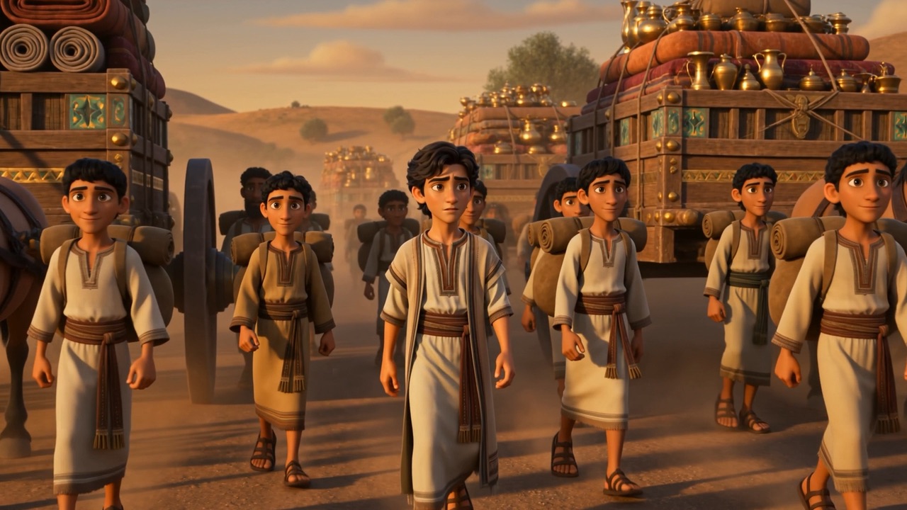 Young men marched away in a column
