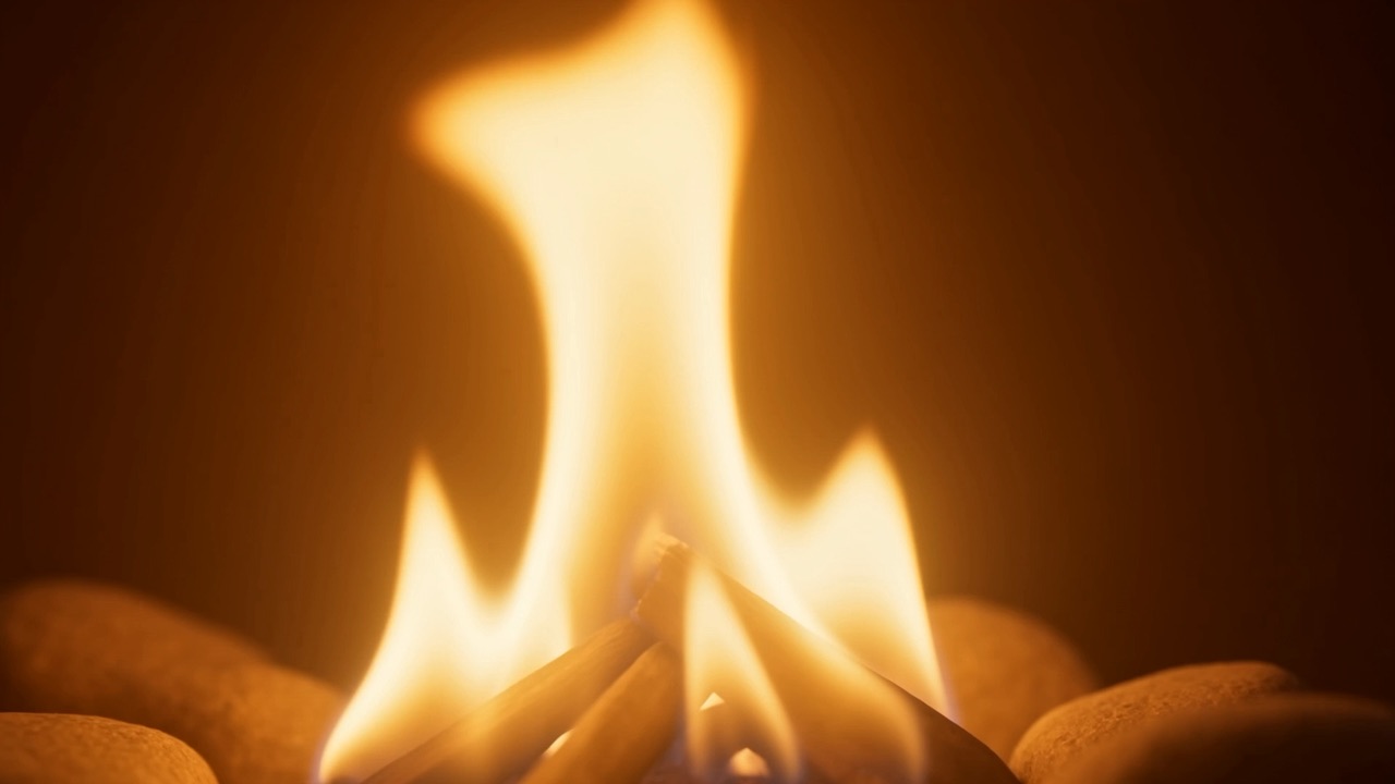 The flame, filling the frame