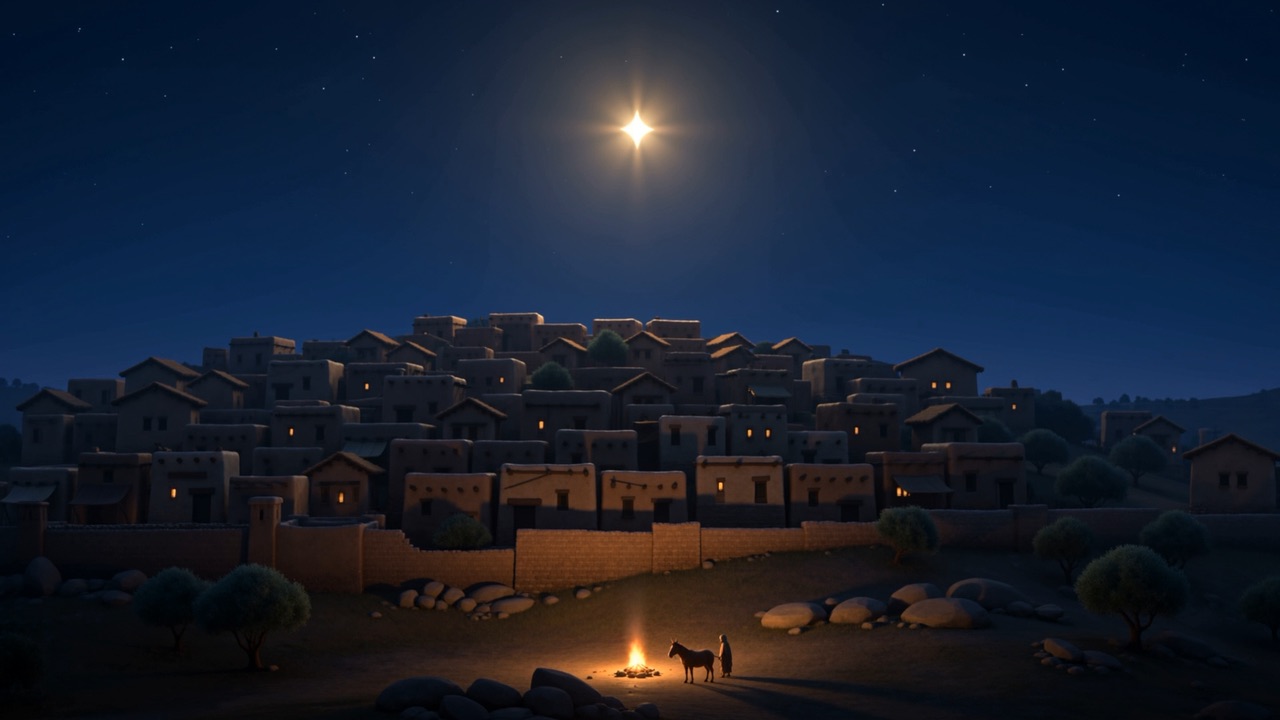 The town under the star, keeping watch