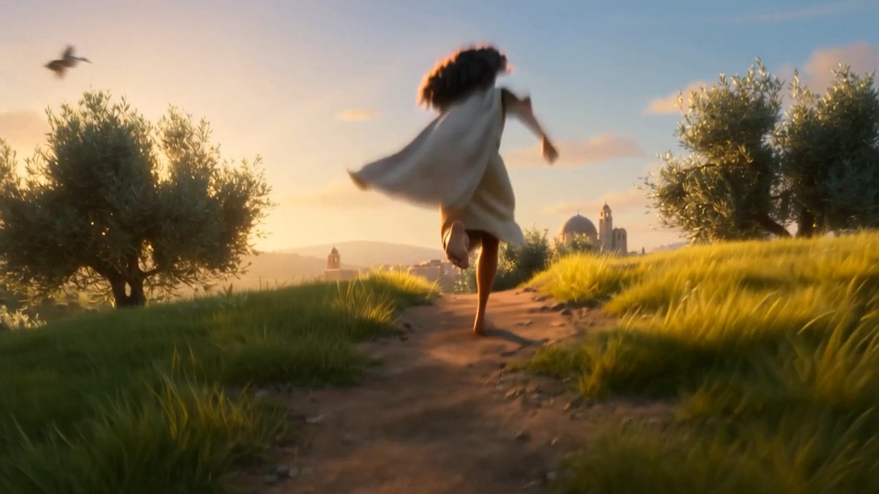 A small figure running up a long track
