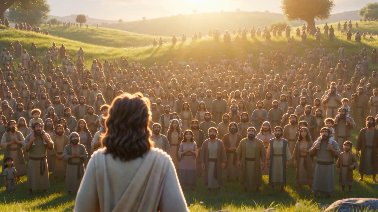 He stands in front of all of them
