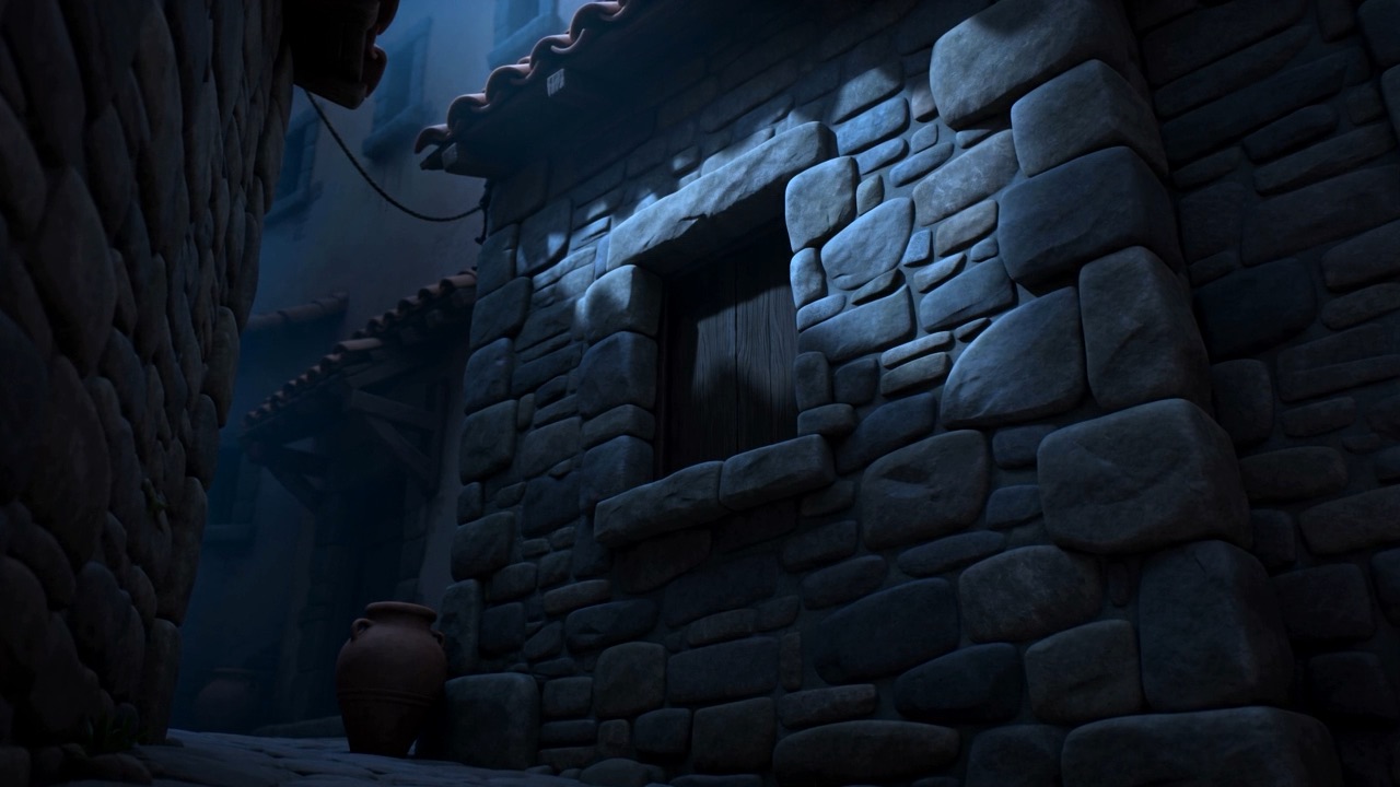 The wall, and no light anywhere on it