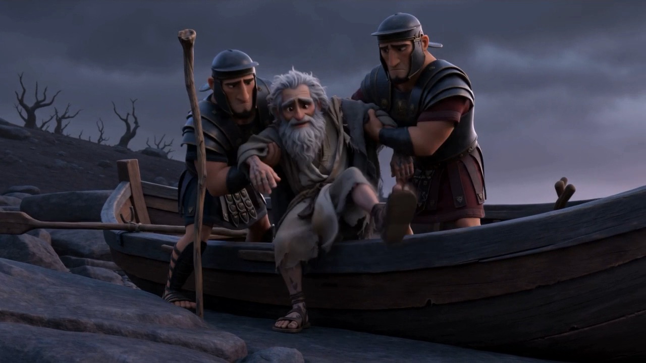 Hands helping an old man over the side