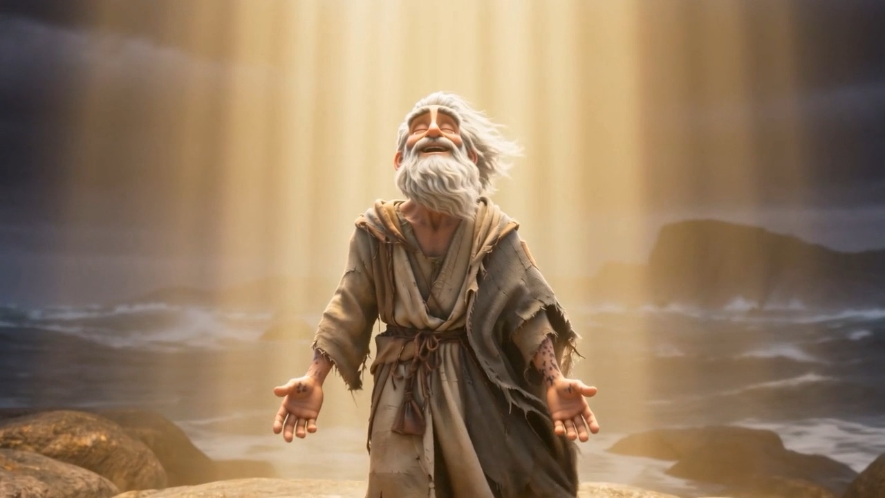 He opens both hands