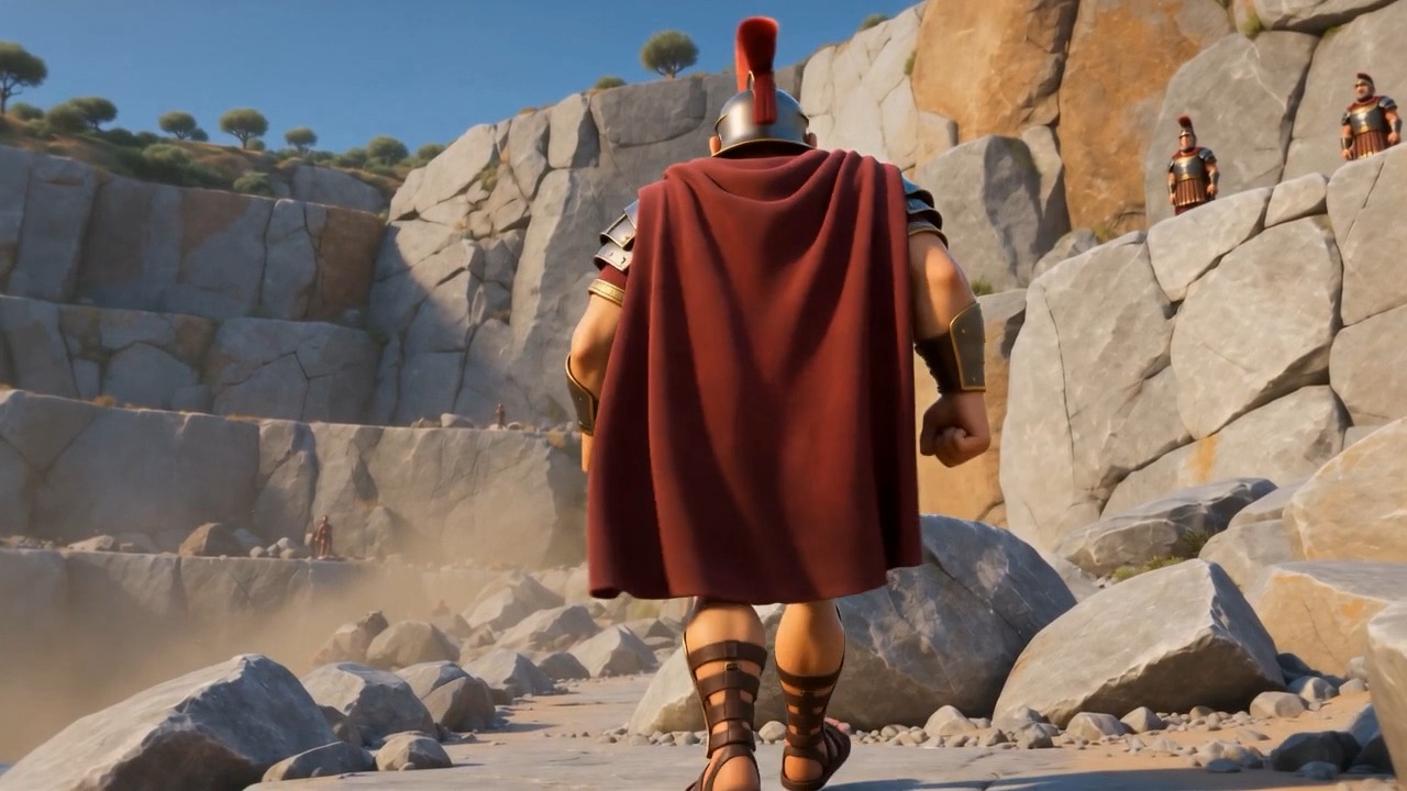 He marches off — and the hidden limp vanishes mid-step