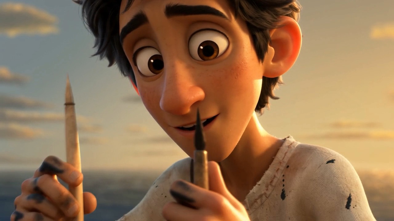 A reed pen checked against the light, like a jeweler with a stone