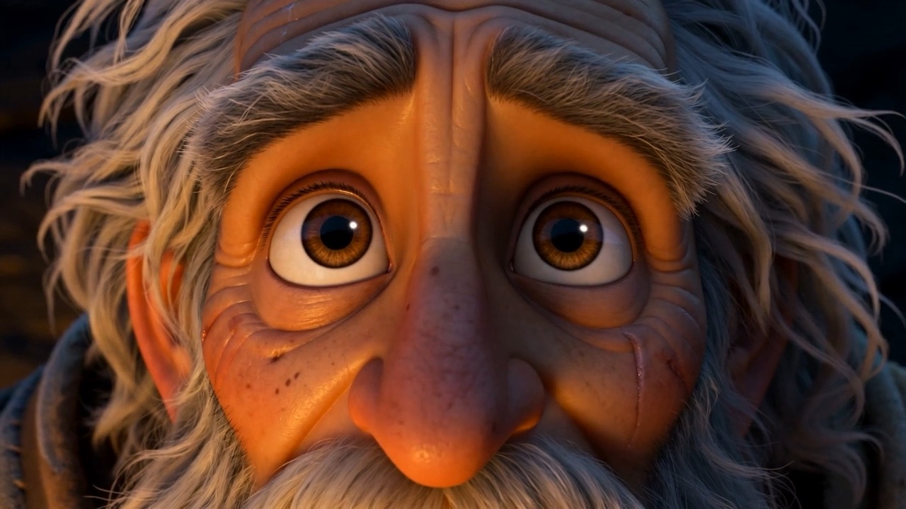 Star-filled eyes. He does not look lonely. He looks expected