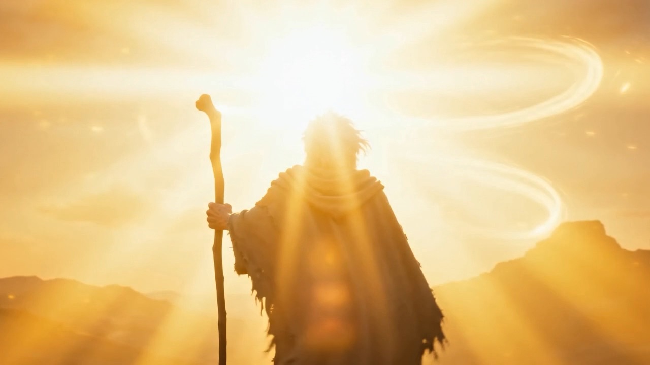 And he turns, into the light, on the very threshold of the vision