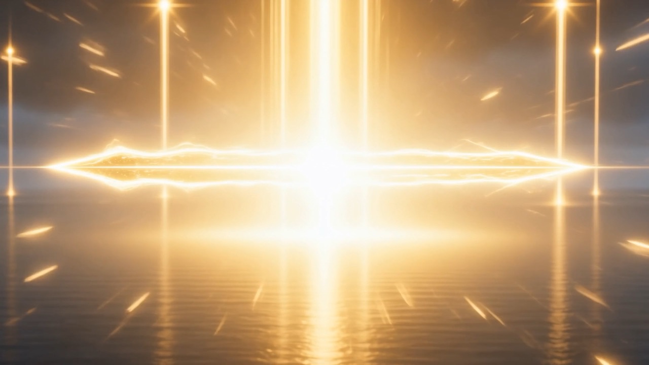 The air before His face brightens to a honed edge of light