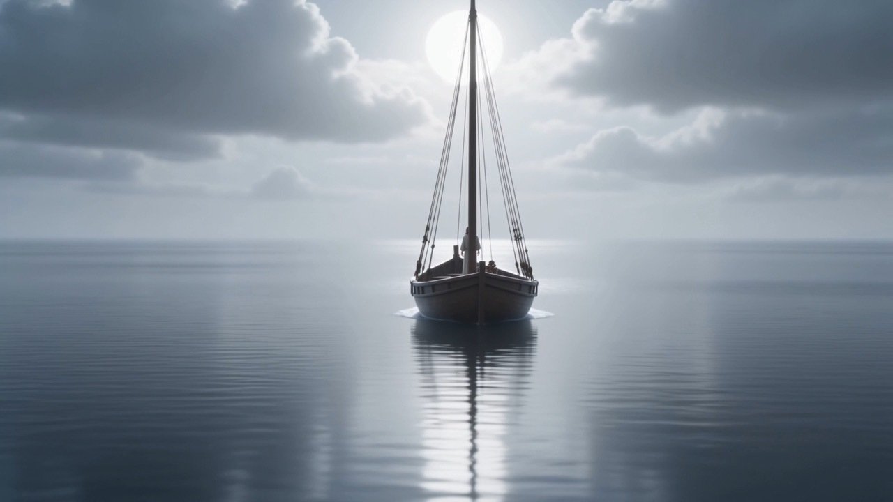 A whipped dog of a sea, slinking flat