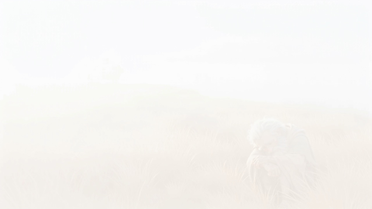 Out of the white, back to now — the fallen man, the burning arc