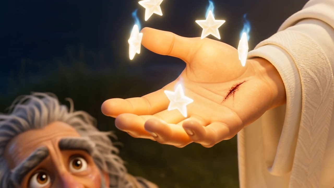 The stars over the scarred palm, their fire reflected in his eyes