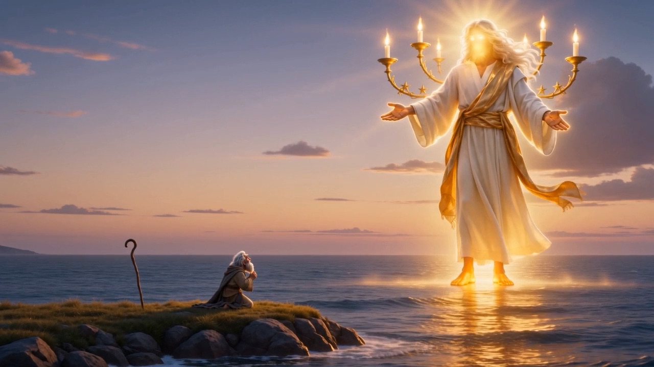 The widest frame of the act: the Lord of the vision, and the last apostle