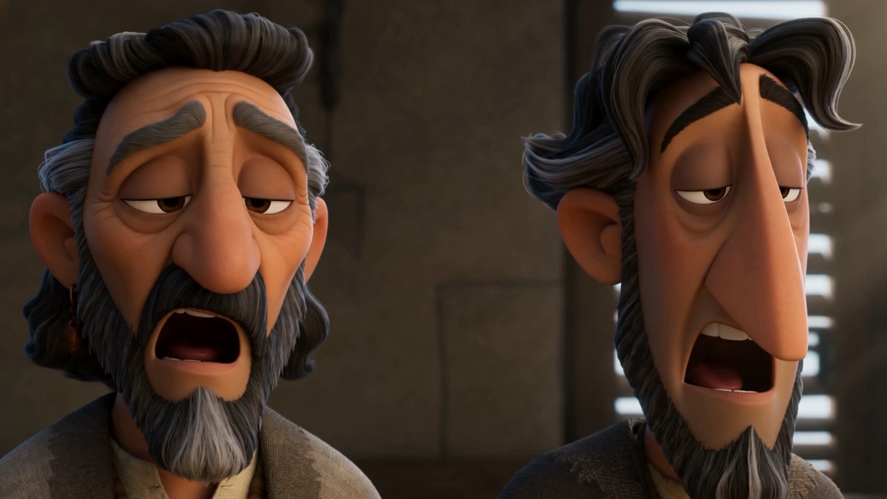 Two yawning mouths snap shut mid-note