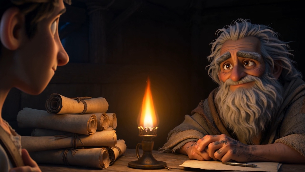 John sees — and does not say a word. The lamp keeps both secrets