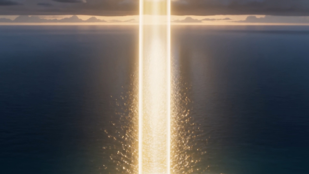 From its threshold, light pours down — a road of brightness laid across the water