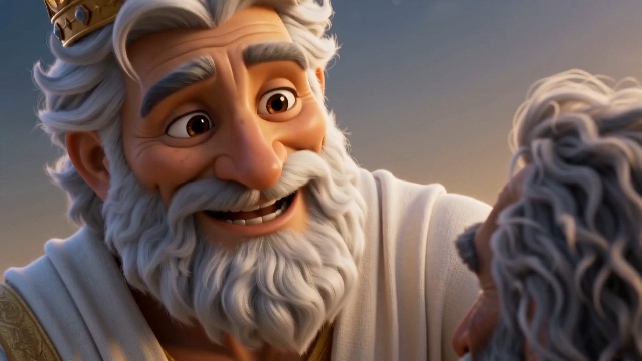 And the Elder's eyes are not grieving at all. They are twinkling