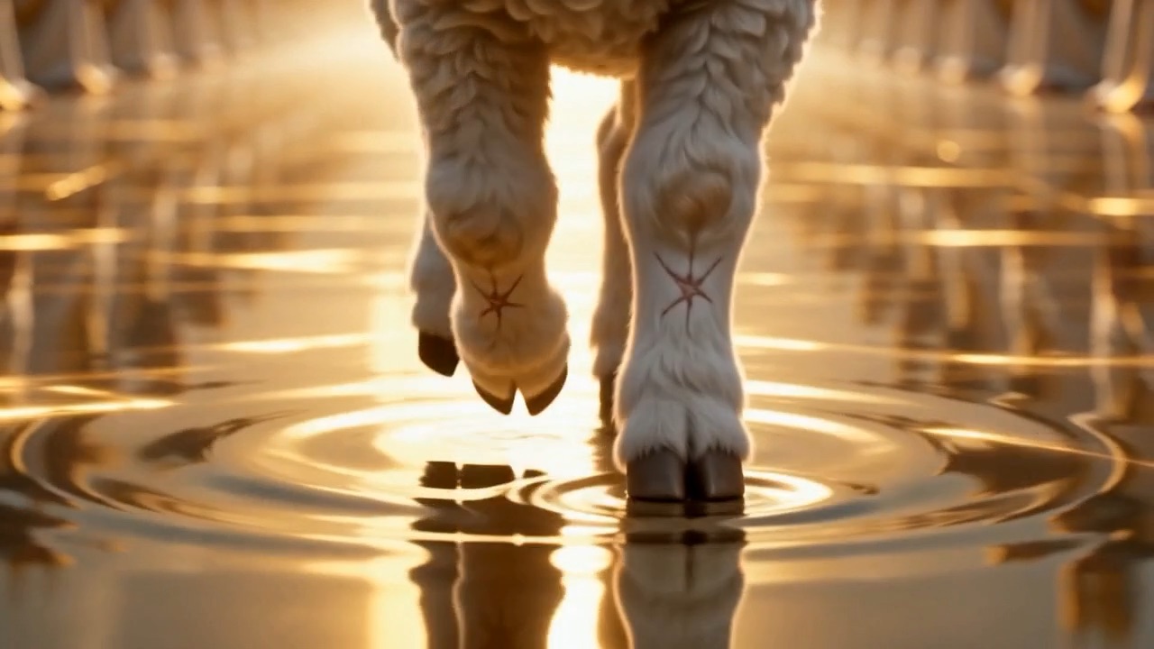 Small hooves on the glass, ringing the faintest chime with each step