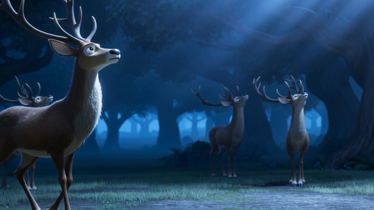 In a forest glade, every head lifts at once
