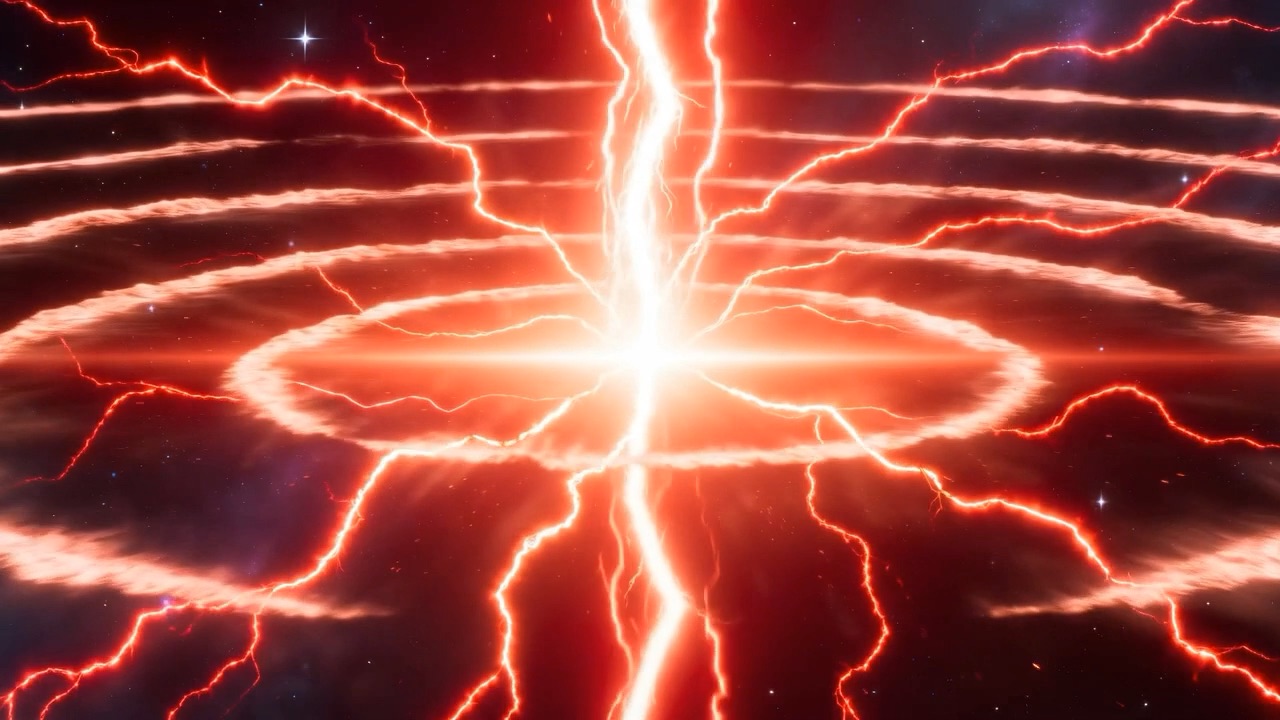 And it breaks — a clean detonation of light
