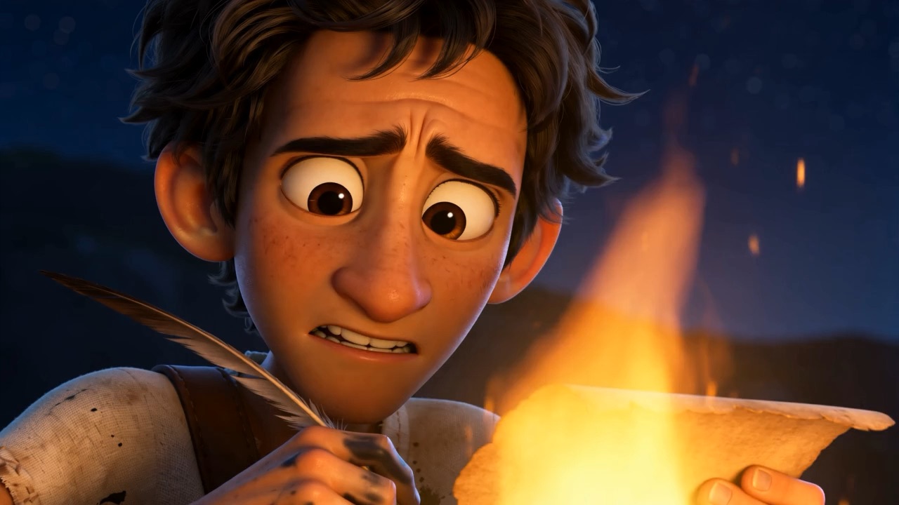 Late at the driftwood fire, a boy with a question he cannot get round