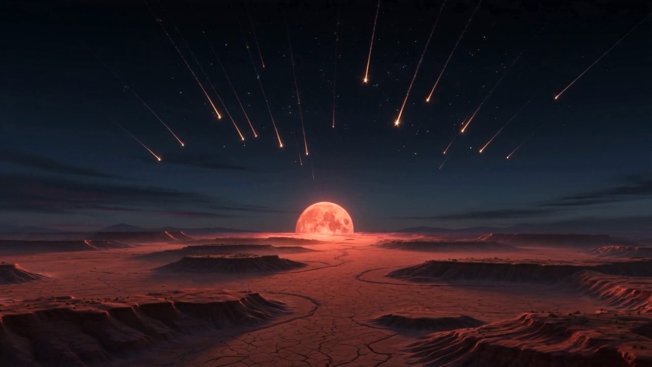 The constellations emptying, the dark scored over and over with white fire