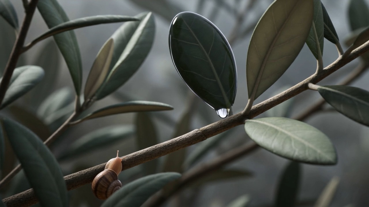 Not one leaf stirring. A dew-drop hanging on, mirror-calm