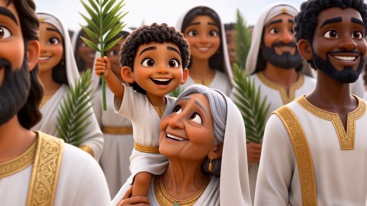 A grandmother carrying him, looking up at his face like someone who had been promised this