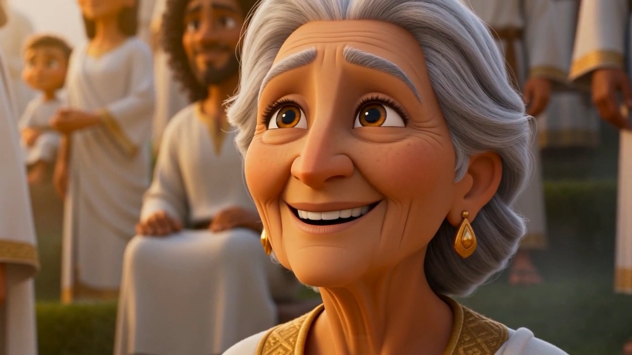 She lifts her face into the last of the warmth — dry-eyed, new-eyed