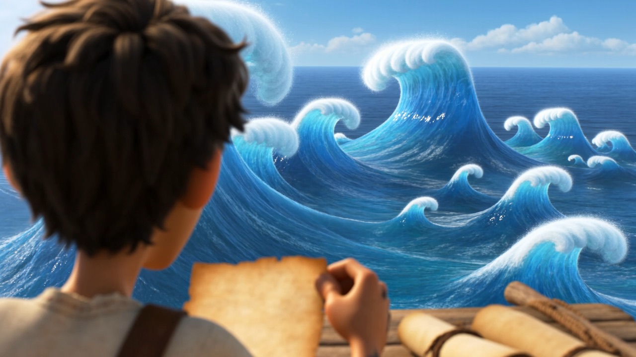 Beyond the rocks the waves hang half-curled, glittering, unbreaking
