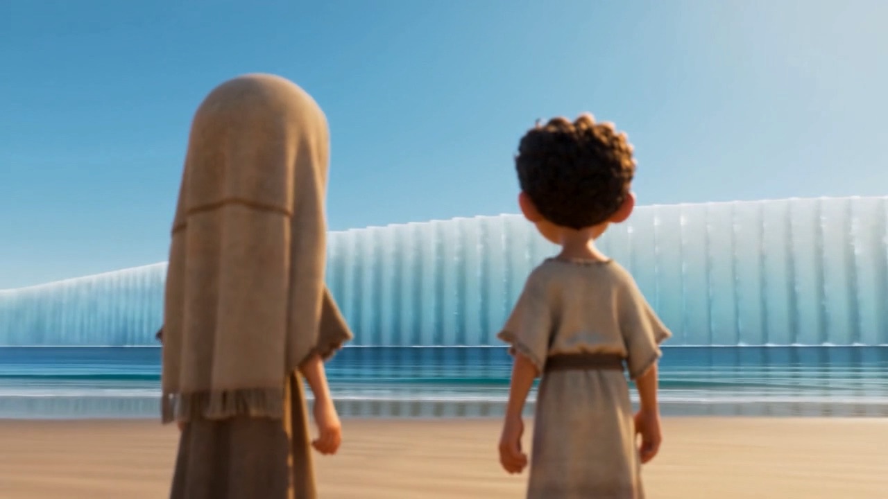 The children turn to it: a hedge of glass along the whole horizon