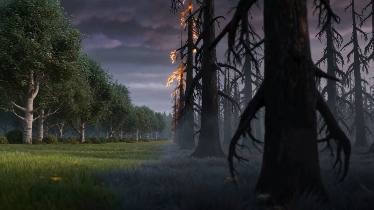 And then, at the burn's edge, a line