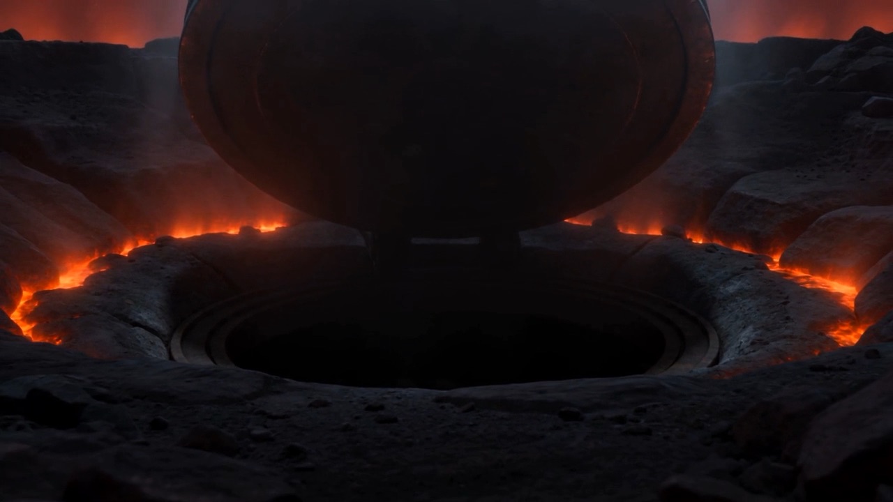Onto a shaft of absolute darkness going down past all reckoning