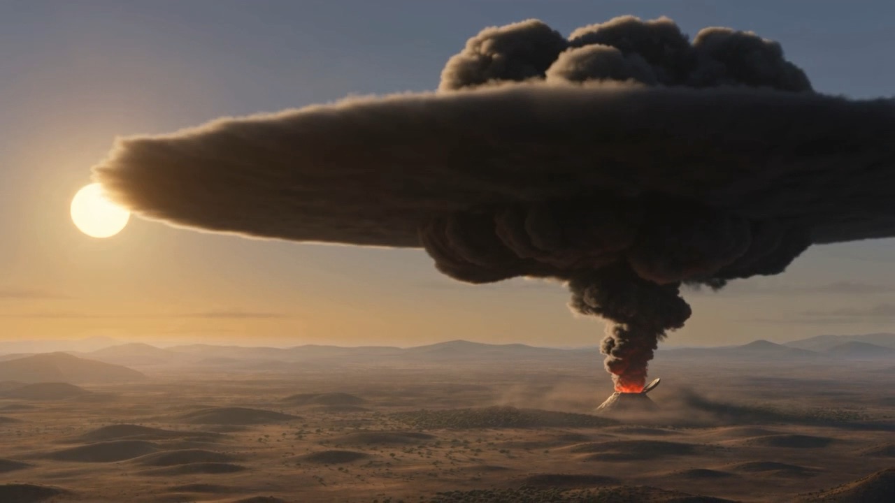 Then the smoke — not rising. Erupting